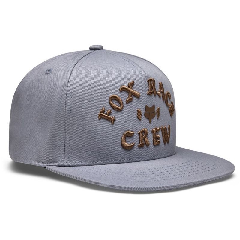 Fox Race Crew Snapback Hat steel gray