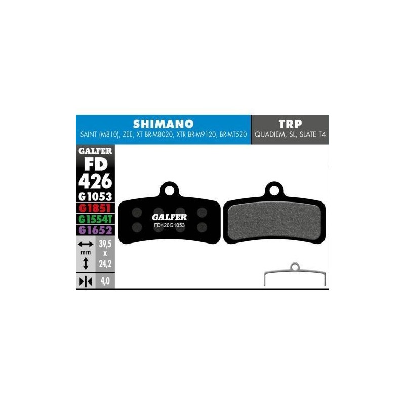 Plaquettes Galfer Shimano 4P Red