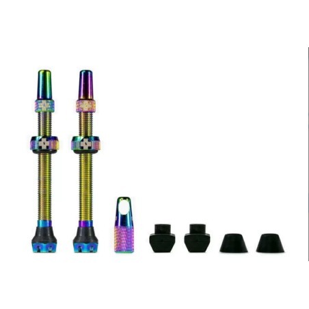 valves MUC-OFF tubeless Presta 60mm irisé