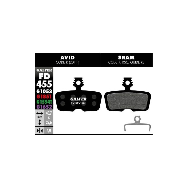 Plaquettes Galfer Avid code R 11 1053 Red