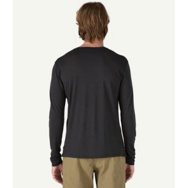 Patagonia L/S Cap Cool Merino blend graphic shirt seabird grey