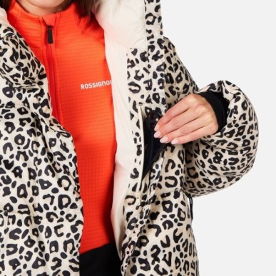 Rossignol Aretu Allover Down Jacket Femme nature wild leopard print