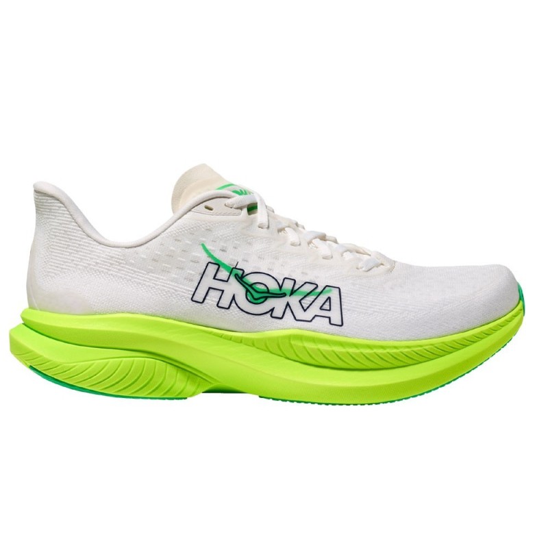 Hoka Mach 6 white / neon lime
