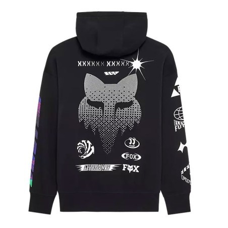 Fox Image Cosmo Oversize Fleece Pullover black