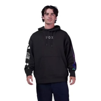 Fox Image Cosmo Oversize Fleece Pullover black