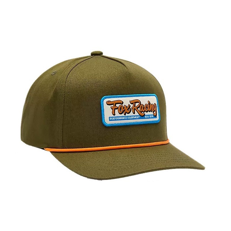 Fox Image Equipped Snapback Hat olive green
