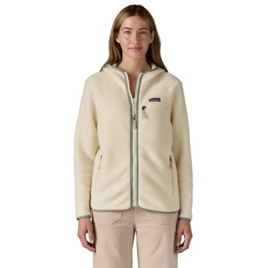 Patagonia Retro Pile Hoody Femme natural / ellwood green