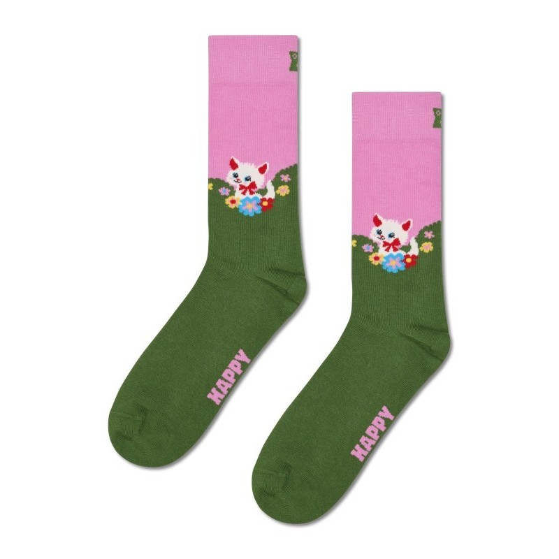 Happy Socks Kitten and Flowers