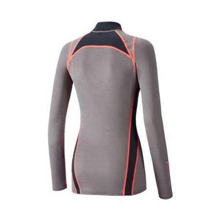 Mizuno Wool H/Zip Femme Grey / Coral