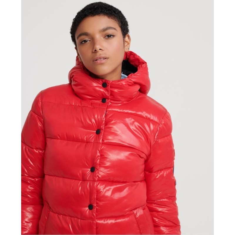Bomber Superdry High Shine Toya Femme red