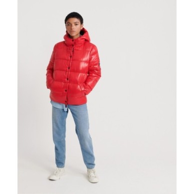 Bomber Superdry High Shine Toya Femme red