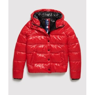 Bomber Superdry High Shine Toya Femme red