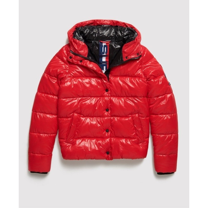 Bomber Superdry High Shine Toya Femme red