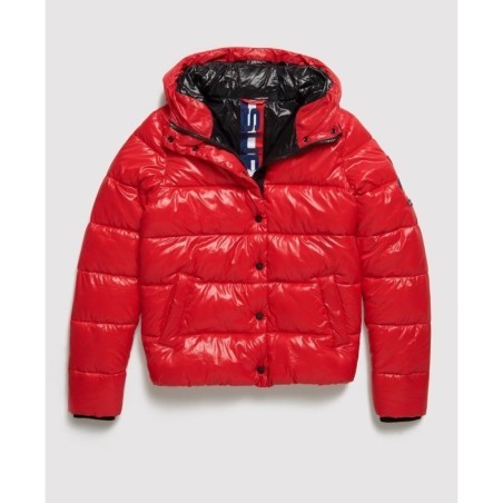 Bomber Superdry High Shine Toya Femme red