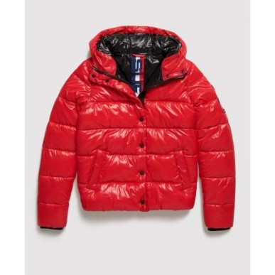 Bomber Superdry High Shine Toya Femme red