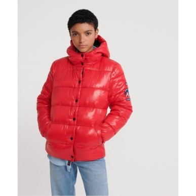 Bomber Superdry High Shine Toya Femme red