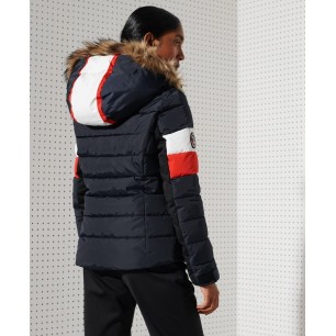 Doudoune Superdry Alpine Fur Luxe Femme Eclipse Navy