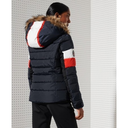 Doudoune Superdry Alpine Fur Luxe Femme Eclipse Navy