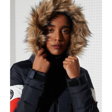 Doudoune Superdry Alpine Fur Luxe Femme Eclipse Navy
