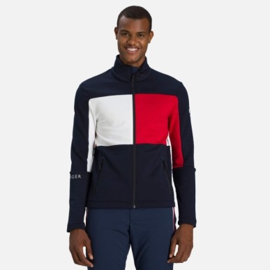 Rossignol Global stripe full zip dark navy