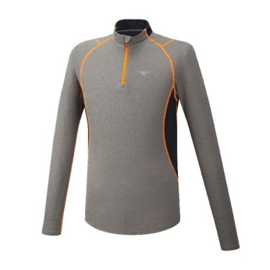 Mizuno Wool H/Zip fine grey / orange
