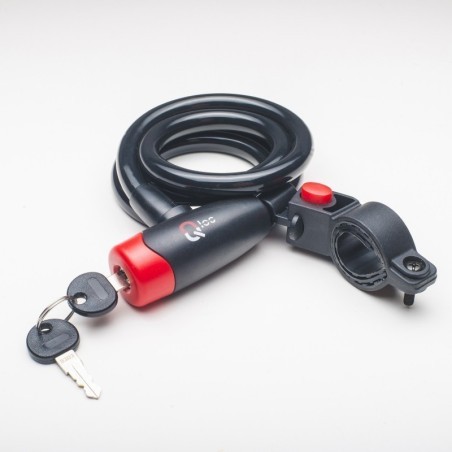 Antivol Q-LOC Spirale à clé Ø15 - 1500mm - avec support