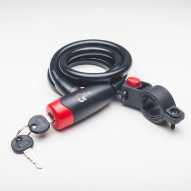 Antivol Q-LOC Spirale à clé Ø15 - 1500mm - avec support