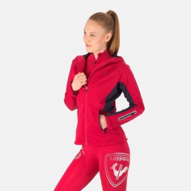 Rossignol Softshell Hoodie Jacket Femme cherry