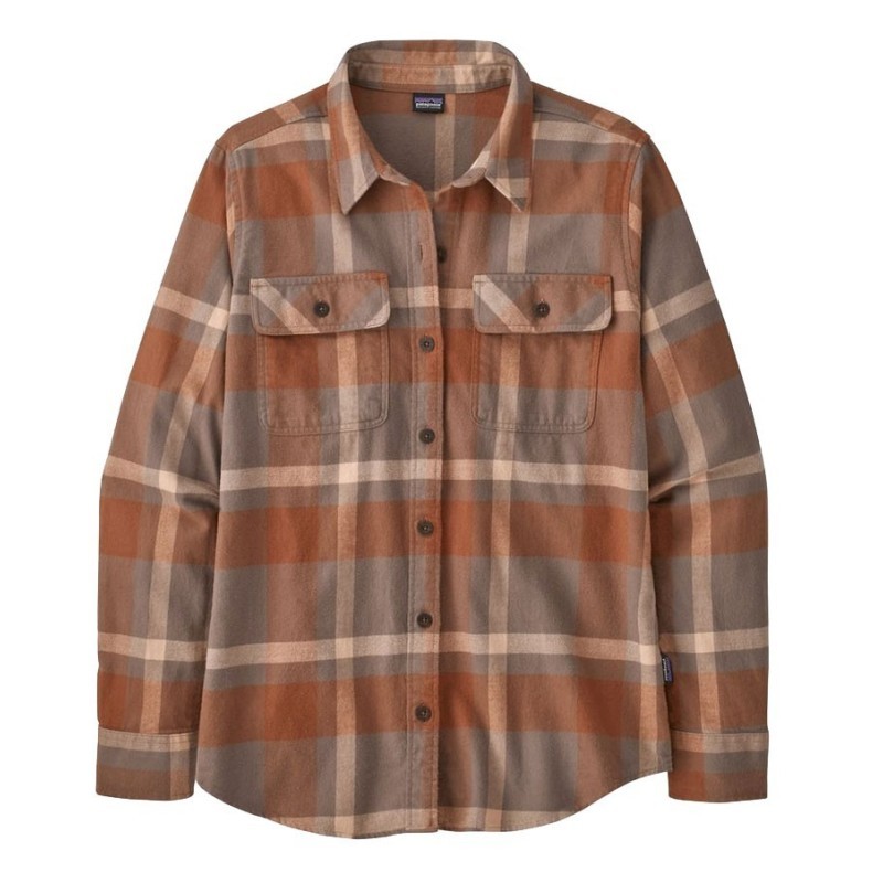 Patagonia L/S Organic Cotton MW Fjord Flannel Femme dusky brown