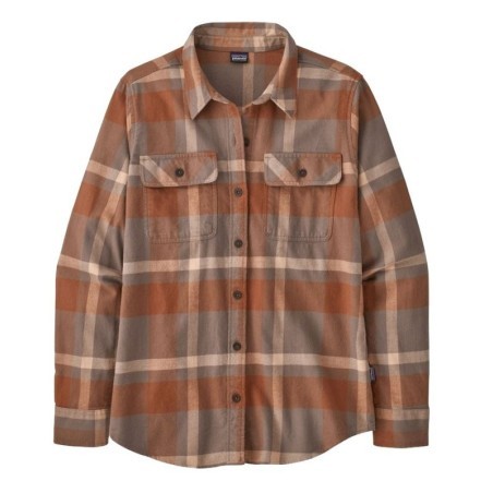 Patagonia L/S Organic Cotton MW Fjord Flannel Femme dusky brown