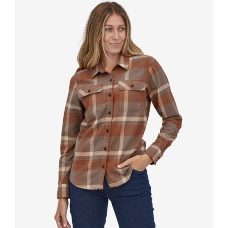 Patagonia L/S Organic Cotton MW Fjord Flannel Femme dusky brown