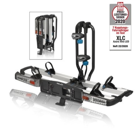 XLC CC-C05 PORTE-VÉLOS ATTELAGE AZURA XTRA INCLINABLE POUR 2 VÉLOS AVEC LED