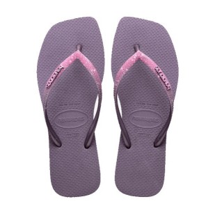 Havaianas tongs square glitter femme mauve