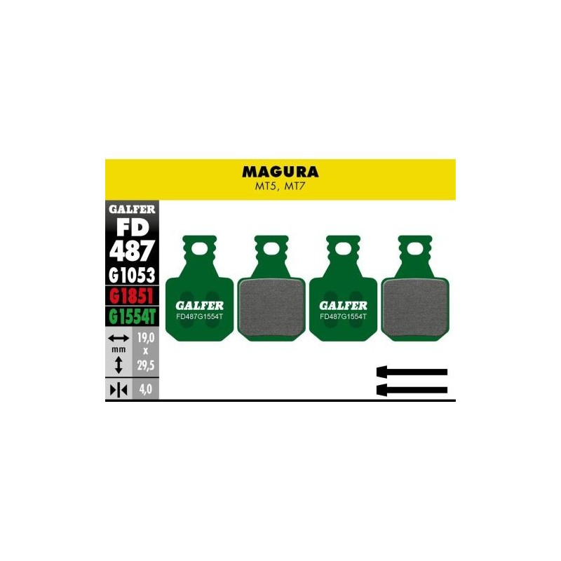 Plaquettes Galfer Magura MT5 Vert (set de 2)
