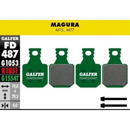 Plaquettes Galfer Magura MT5 Vert