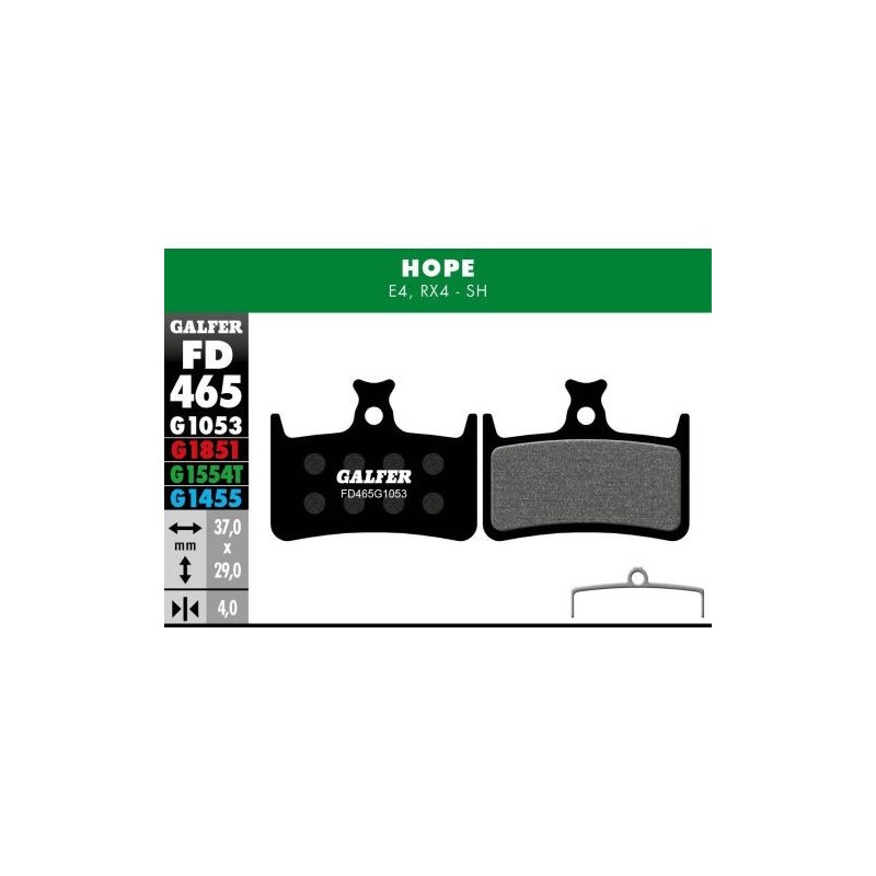 Plaquettes Galfer Hope E4 1053 Noir