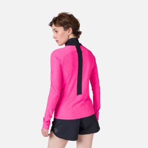 Rossignol Melange LS 1/2 Zip Femme cerise pink