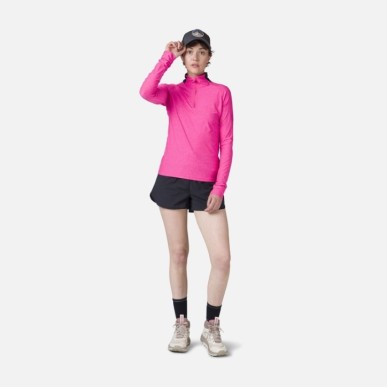 Rossignol Melange LS 1/2 Zip Femme cerise pink