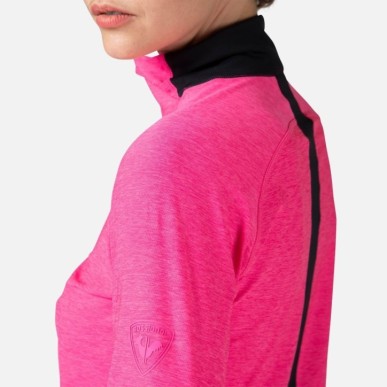 Rossignol Melange LS 1/2 Zip Femme cerise pink