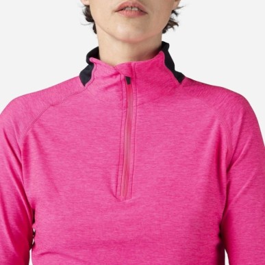 Rossignol Melange LS 1/2 Zip Femme cerise pink