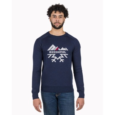 Rossignol Jacquard Crew Neck dark navy