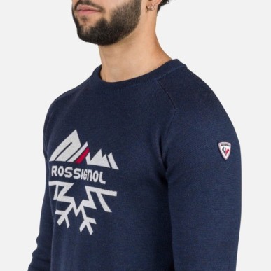 Rossignol Jacquard Crew Neck dark navy