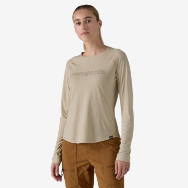 Patagonia L/S Cap Cool Trail Graphic Tee Femme pumice